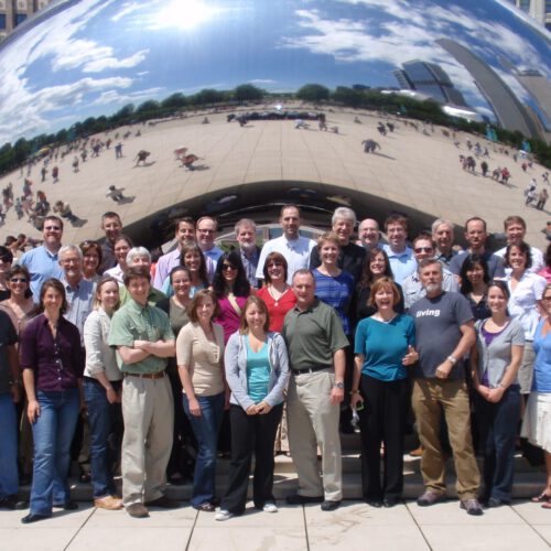 Sustainable Design Leaders group photo in Chicago’s Grant Park at the Bean 2009